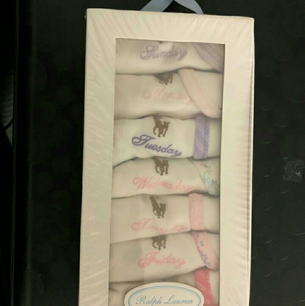 Ralph Lauren  days of week bib set (girls)